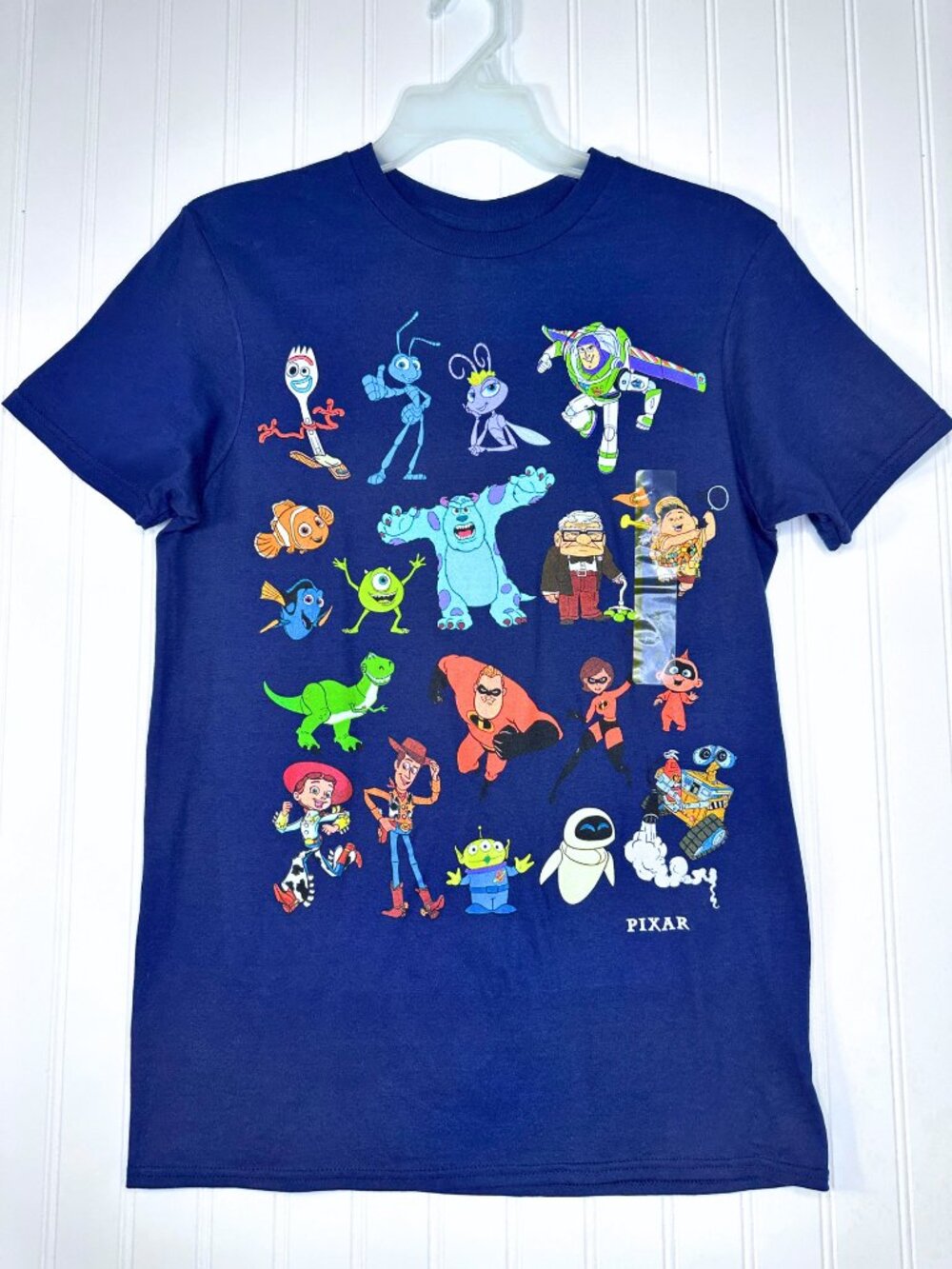 Disney Pixar Character Collage‎ Tee Youth XL Women Small T-Shirt-NWT